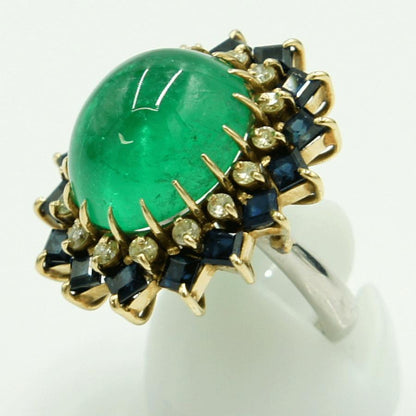 Pt900/K18エメラルドリング　E12.08ct　S2.73ct　D0.48ct　リングサイズ12号　重量15.13ｇ(石の重量含む)　レディース（中古