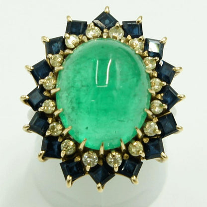 Pt900/K18エメラルドリング　E12.08ct　S2.73ct　D0.48ct　リングサイズ12号　重量15.13ｇ(石の重量含む)　レディース（中古