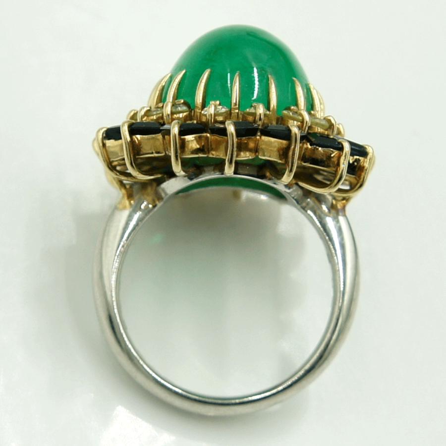 Pt900/K18エメラルドリング　E12.08ct　S2.73ct　D0.48ct　リングサイズ12号　重量15.13ｇ(石の重量含む)　レディース（中古