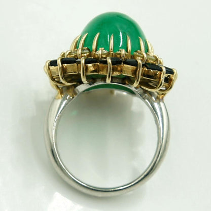 Pt900/K18エメラルドリング　E12.08ct　S2.73ct　D0.48ct　リングサイズ12号　重量15.13ｇ(石の重量含む)　レディース（中古