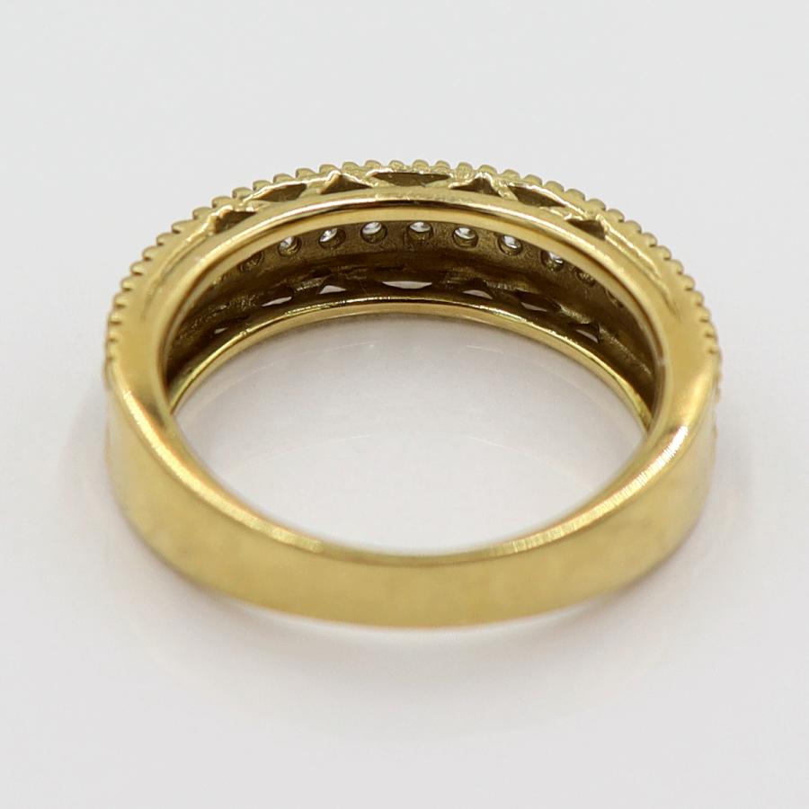 K18ダイヤモンドリング　D0.25ct　リングサイズ10号　重量4.96ｇ(石の重量含む)(中古)