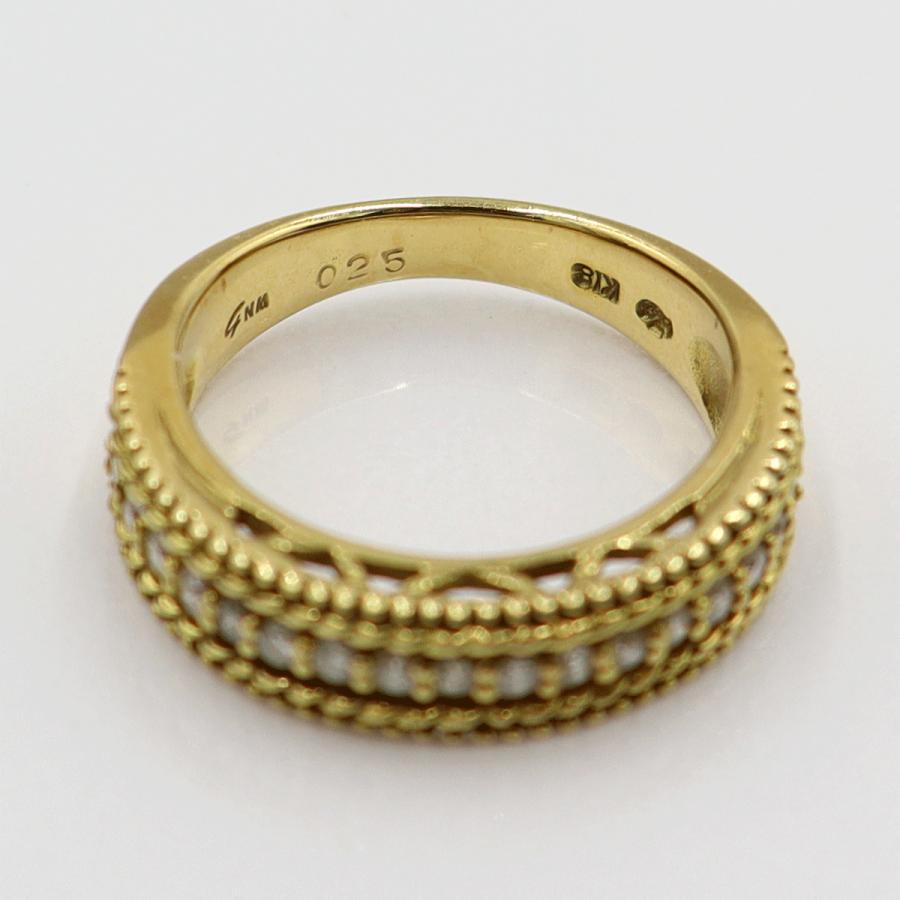 K18ダイヤモンドリング　D0.25ct　リングサイズ10号　重量4.96ｇ(石の重量含む)(中古)