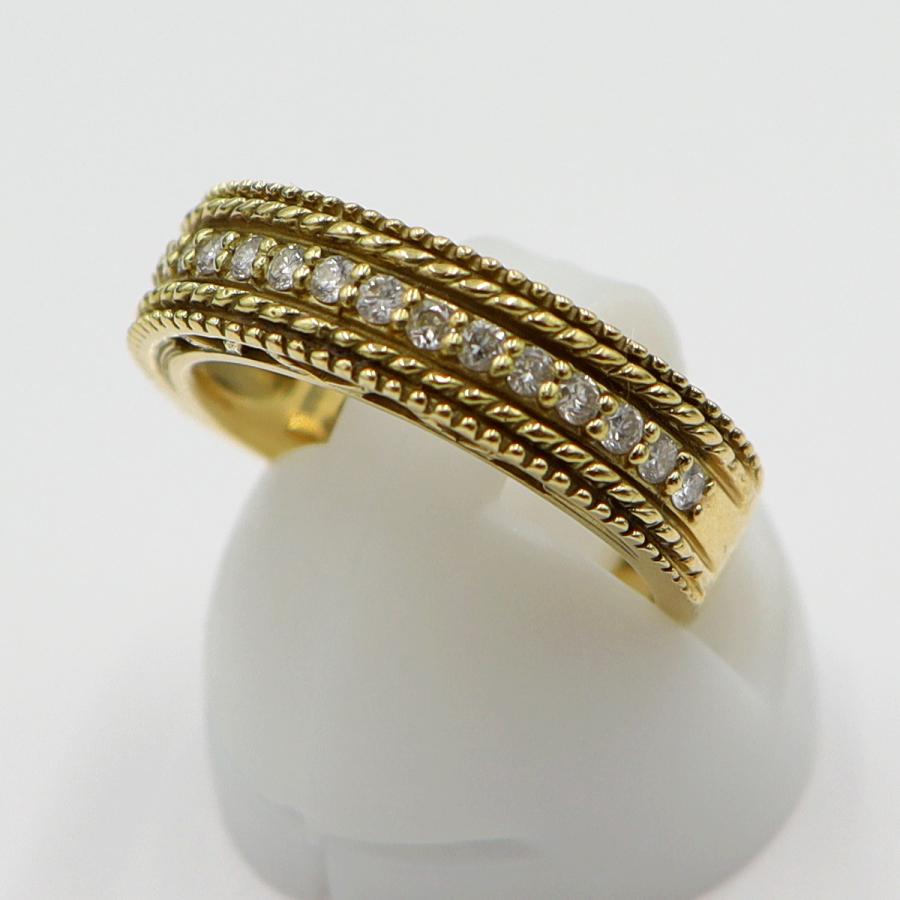 K18ダイヤモンドリング　D0.25ct　リングサイズ10号　重量4.96ｇ(石の重量含む)(中古)