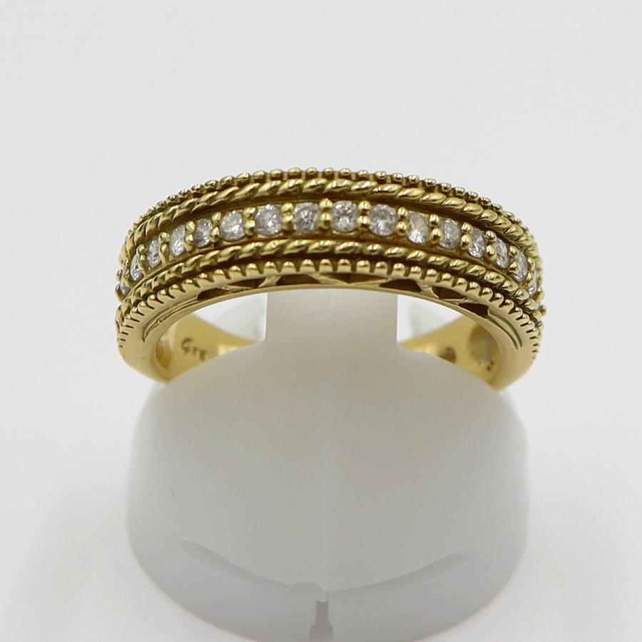 K18ダイヤモンドリング　D0.25ct　リングサイズ10号　重量4.96ｇ(石の重量含む)(中古)