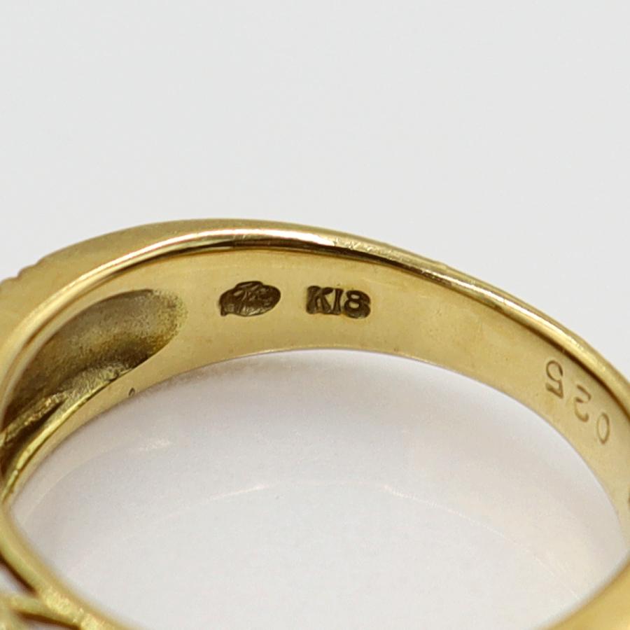 K18ダイヤモンドリング　D0.25ct　リングサイズ10号　重量4.96ｇ(石の重量含む)(中古)