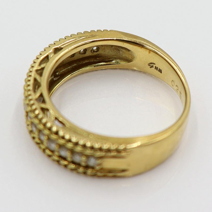 K18ダイヤモンドリング　D0.25ct　リングサイズ10号　重量4.96ｇ(石の重量含む)(中古)