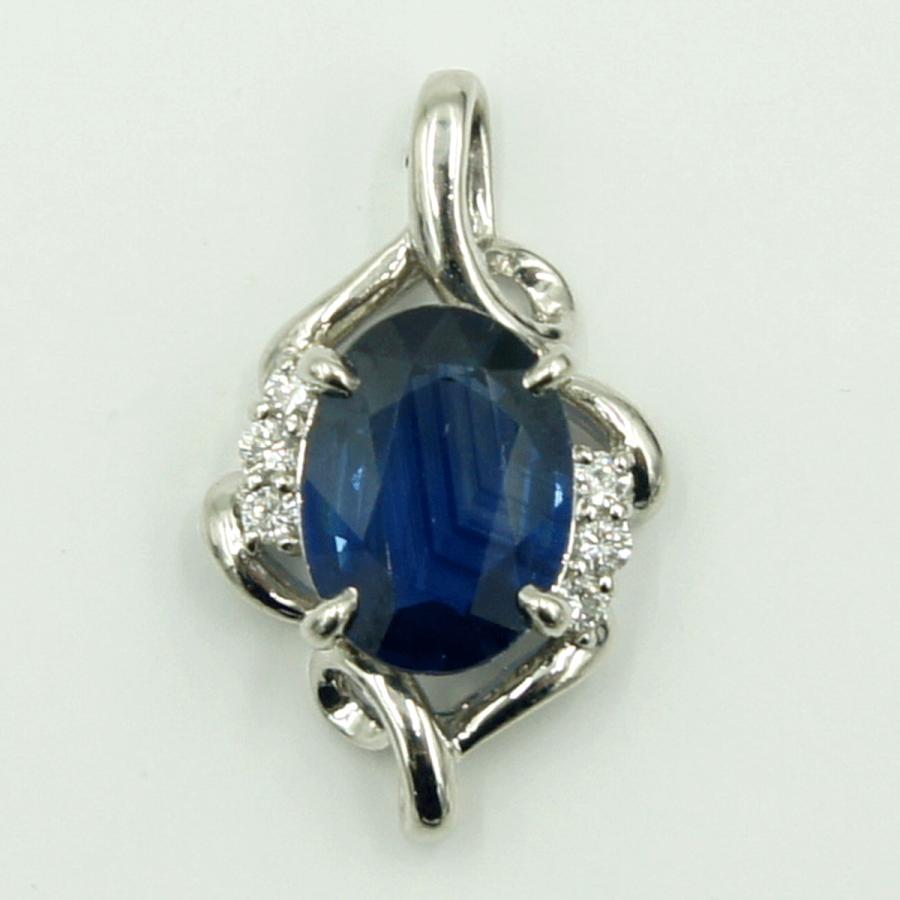 Pt900サファイアダイヤモンドペンダントトップ　S2.03ct　D0.11ct　重量3.52ｇ(石の重量含む)　レディース（中古）