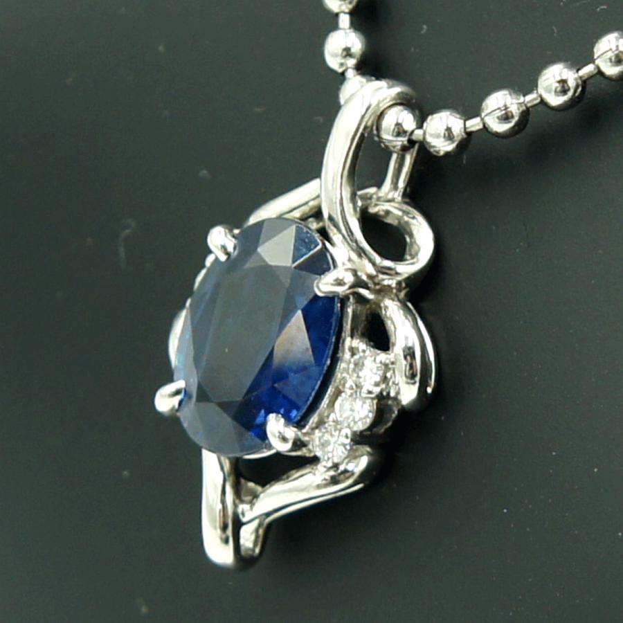 Pt900サファイアダイヤモンドペンダントトップ　S2.03ct　D0.11ct　重量3.52ｇ(石の重量含む)　レディース（中古）