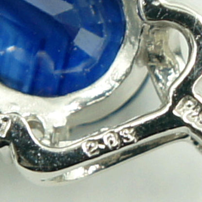 Pt900サファイアダイヤモンドペンダントトップ　S2.03ct　D0.11ct　重量3.52ｇ(石の重量含む)　レディース（中古）