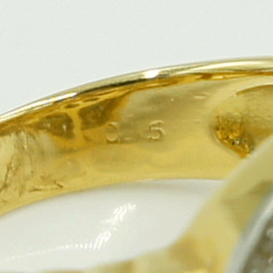 K18/Pt900ダイヤモンドリング　「ホース」　D0.15ct　リングサイズ18号　重量12.00ｇ(石の重量含む)（中古）