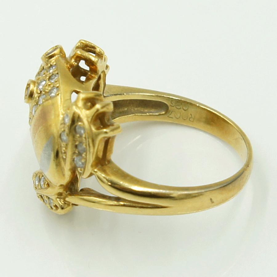 K18/Pt900ルビーリング　「フロッグ」　R0.07　D0.26ct　リングサイズ12号　重量7.29ｇ(石の重量含む)　レディース　カエル（中古）