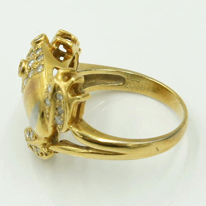 K18/Pt900ルビーリング　「フロッグ」　R0.07　D0.26ct　リングサイズ12号　重量7.29ｇ(石の重量含む)　レディース　カエル（中古）