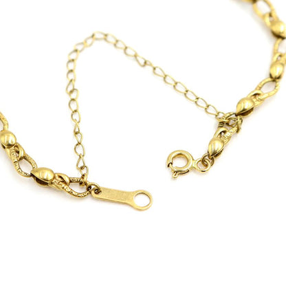 K18デザインブレスレット　ストッパーチェーン付　ブレスレットサイズ約20cm　重量7.65ｇ（中古）