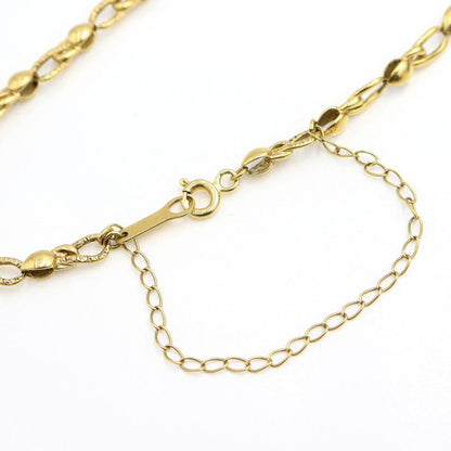 K18デザインブレスレット　ストッパーチェーン付　ブレスレットサイズ約20cm　重量7.65ｇ（中古）