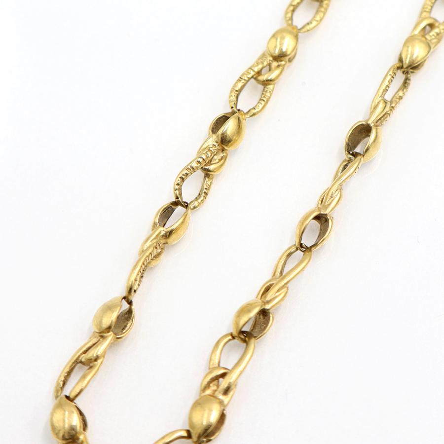 K18デザインブレスレット　ストッパーチェーン付　ブレスレットサイズ約20cm　重量7.65ｇ（中古）