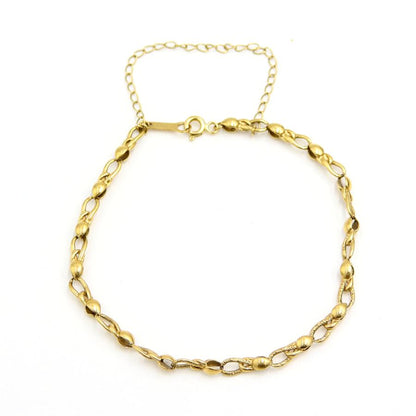 K18デザインブレスレット　ストッパーチェーン付　ブレスレットサイズ約20cm　重量7.65ｇ（中古）