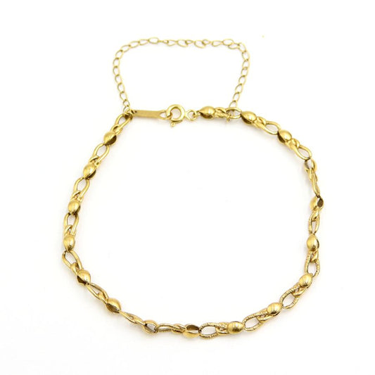 K18デザインブレスレット　ストッパーチェーン付　ブレスレットサイズ約20cm　重量7.65ｇ（中古）