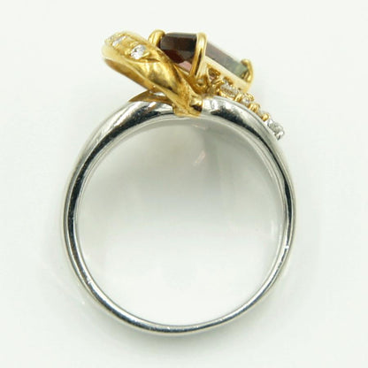 Pt900/K18トルマリンダイヤモンドリング　T1.83ct　D0.27ct　リングサイズ13号　重量13.42ｇ(石の重量含む)　レディース（中古）