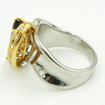 Pt900/K18トルマリンダイヤモンドリング　T1.83ct　D0.27ct　リングサイズ13号　重量13.42ｇ(石の重量含む)　レディース（中古）