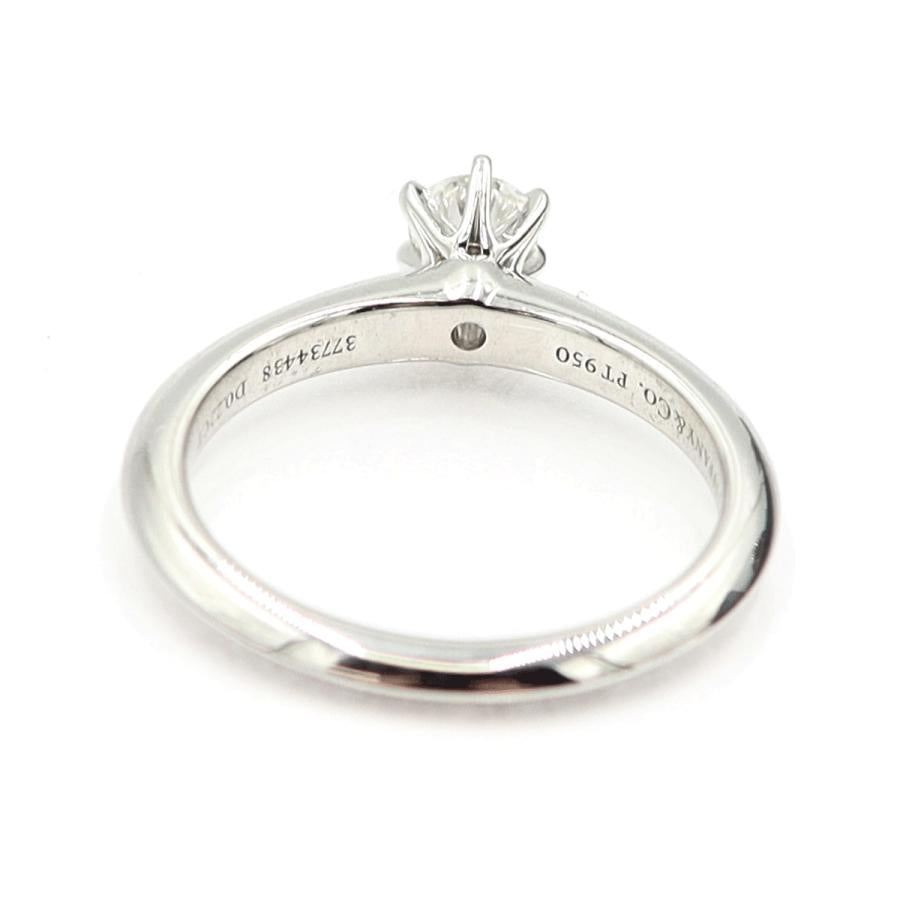ティファニー(Tiffany & Co.)　Pt950ダイヤモンドリング　D0.22ct　リングサイズ6号　重量3.63ｇ(石の重量含む)　プラチナ　レディース（中古）