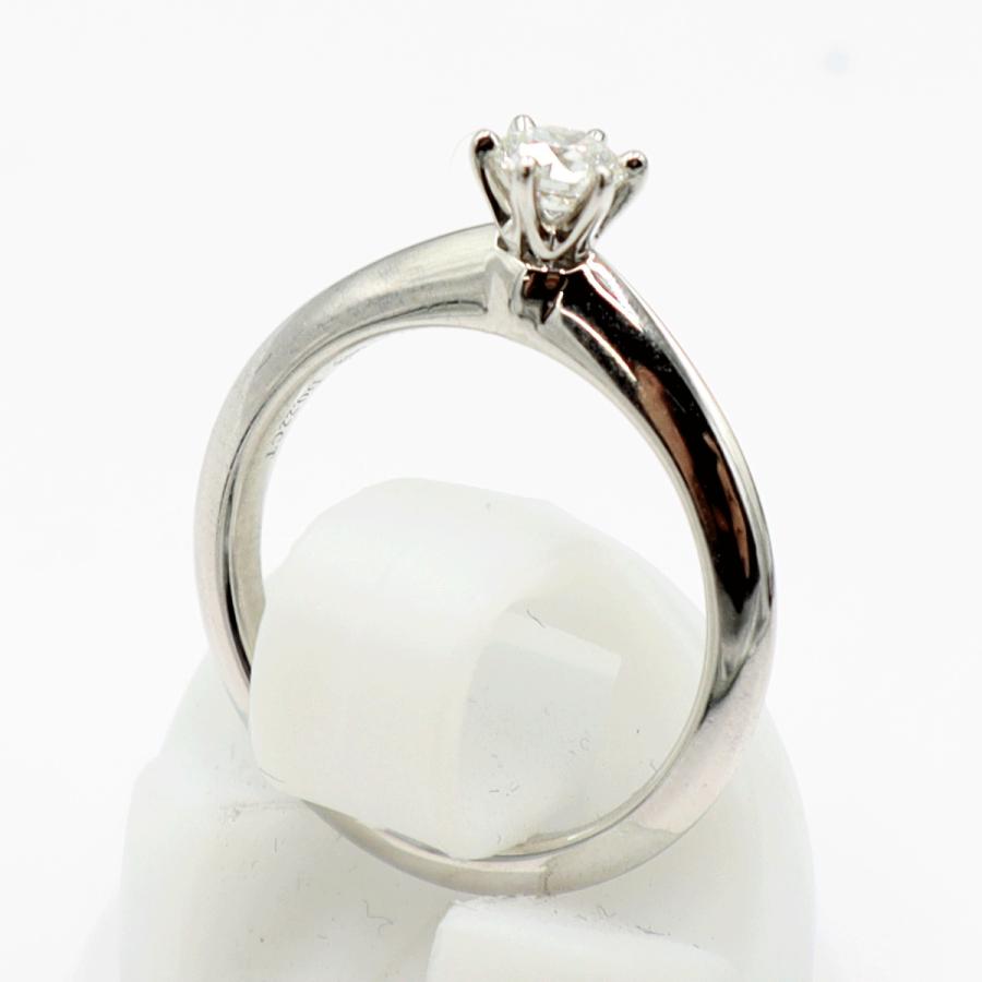 ティファニー(Tiffany & Co.)　Pt950ダイヤモンドリング　D0.22ct　リングサイズ6号　重量3.63ｇ(石の重量含む)　プラチナ　レディース（中古）
