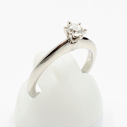 ティファニー(Tiffany & Co.)　Pt950ダイヤモンドリング　D0.22ct　リングサイズ6号　重量3.63ｇ(石の重量含む)　プラチナ　レディース（中古）