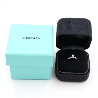 ティファニー(Tiffany & Co.)　Pt950ダイヤモンドリング　D0.22ct　リングサイズ6号　重量3.63ｇ(石の重量含む)　プラチナ　レディース（中古）