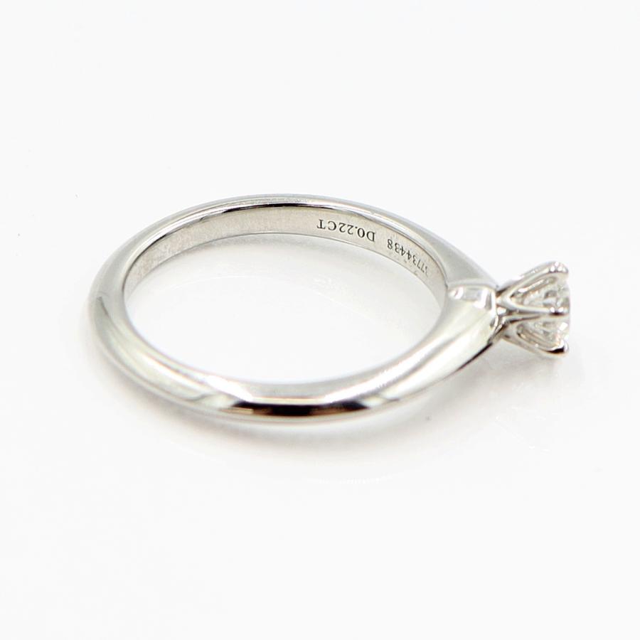 ティファニー(Tiffany & Co.)　Pt950ダイヤモンドリング　D0.22ct　リングサイズ6号　重量3.63ｇ(石の重量含む)　プラチナ　レディース（中古）