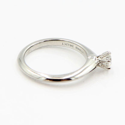 ティファニー(Tiffany & Co.)　Pt950ダイヤモンドリング　D0.22ct　リングサイズ6号　重量3.63ｇ(石の重量含む)　プラチナ　レディース（中古）