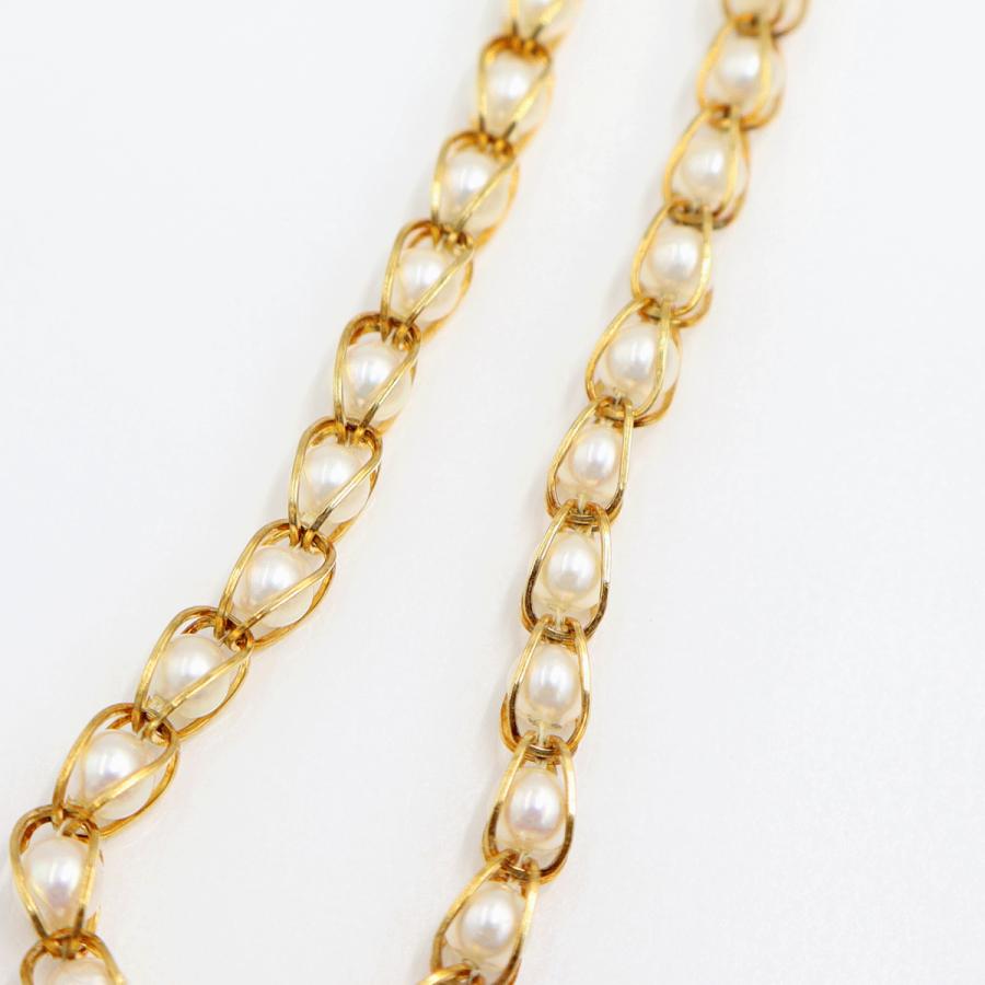 K18パールブレスレット　ブレスレットサイズ約18cm　重量5.27ｇ(石の重量含む)（中古）