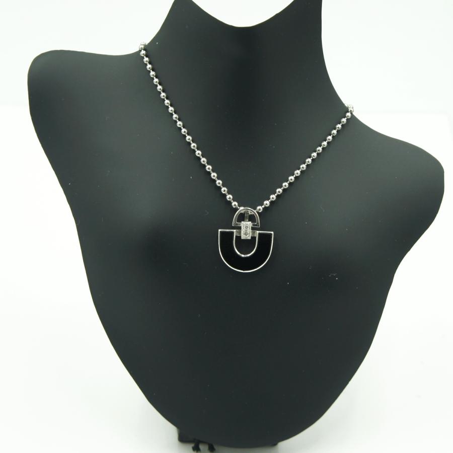 K14WGオニキスダイヤモンドペンダントトップ　重量2.04ｇ　レディース（中古）