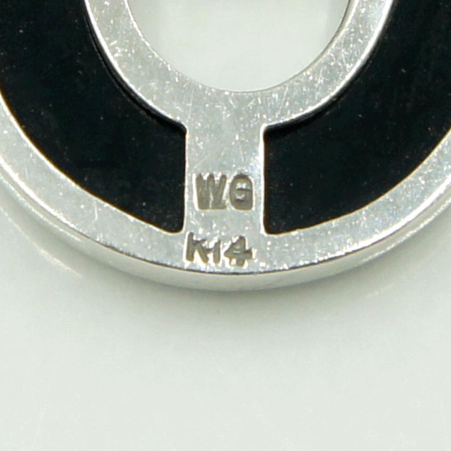 K14WGオニキスダイヤモンドペンダントトップ　重量2.04ｇ　レディース（中古）