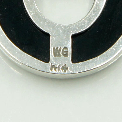 K14WGオニキスダイヤモンドペンダントトップ　重量2.04ｇ　レディース（中古）