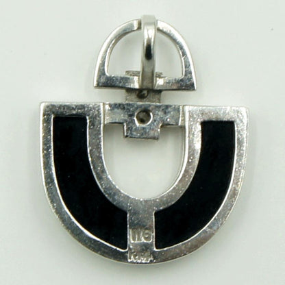 K14WGオニキスダイヤモンドペンダントトップ　重量2.04ｇ　レディース（中古）