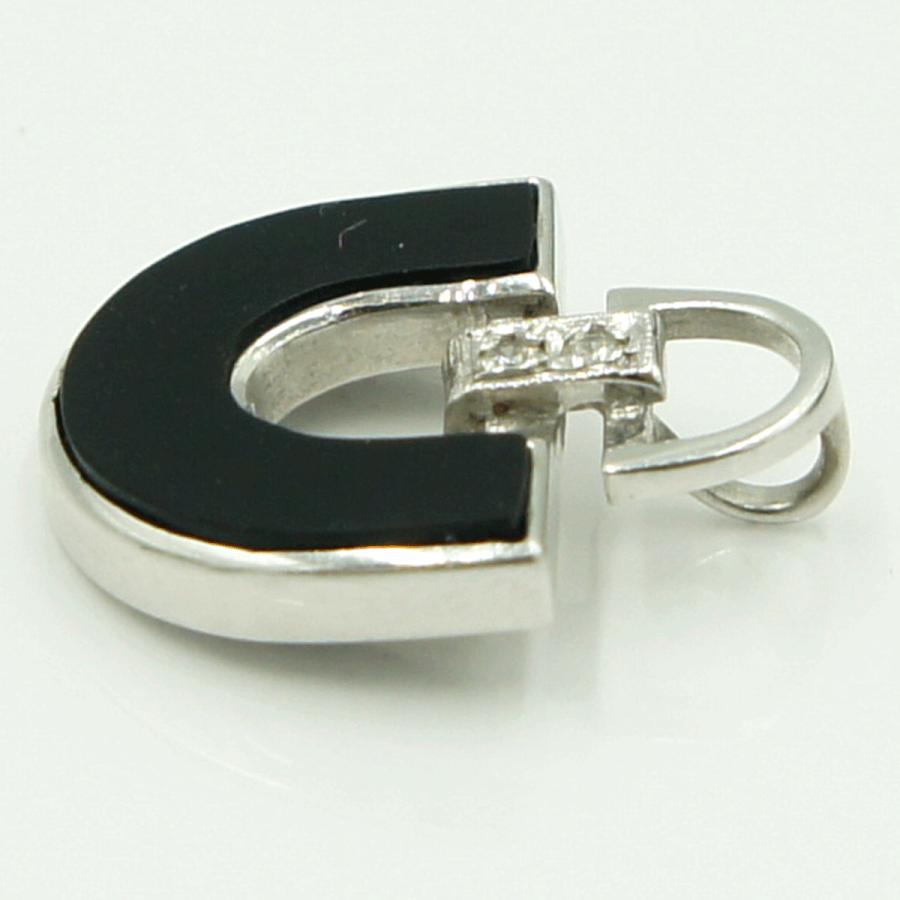 K14WGオニキスダイヤモンドペンダントトップ　重量2.04ｇ　レディース（中古）