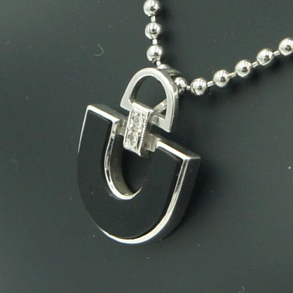 K14WGオニキスダイヤモンドペンダントトップ　重量2.04ｇ　レディース（中古）