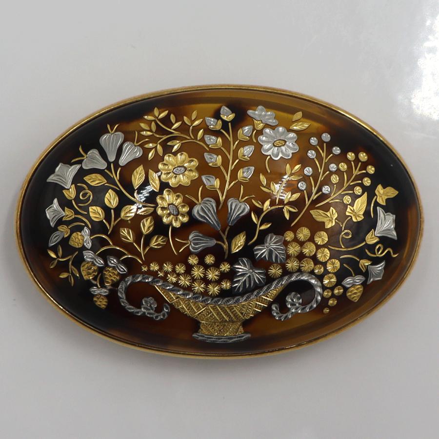 塩島敏彦 ピクゥエ(Pique) K18べっ甲帯留　重量20.05ｇ　フラワー　レディース（中古）