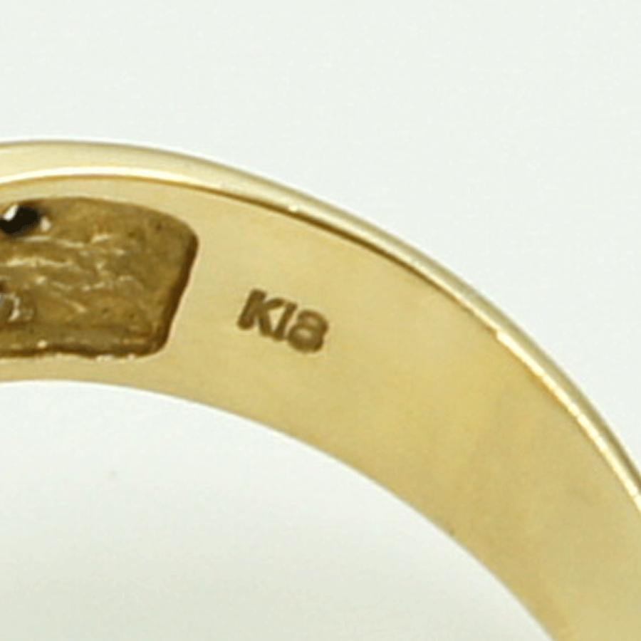 K18オニキスリング　リングサイズ12号　重量4.37ｇ(石の重量含む)　レディース（中古