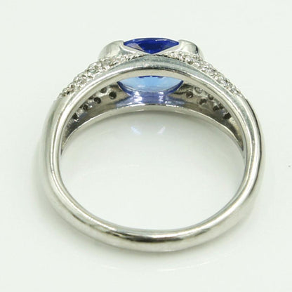 Pt900タンザナイトダイヤモンドリング　T1.85ct　D.0.364ct　リングサイズ15号　重量8.46ｇ(石の重量含む)　レディース（中古）