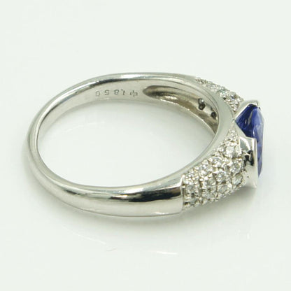 Pt900タンザナイトダイヤモンドリング　T1.85ct　D.0.364ct　リングサイズ15号　重量8.46ｇ(石の重量含む)　レディース（中古）