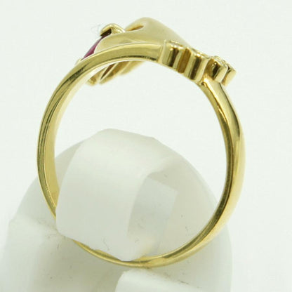 K18ルビーダイヤモンドリング　リングサイズ12号　重量4.14ｇ(石の重量含む)　レディース（中古）