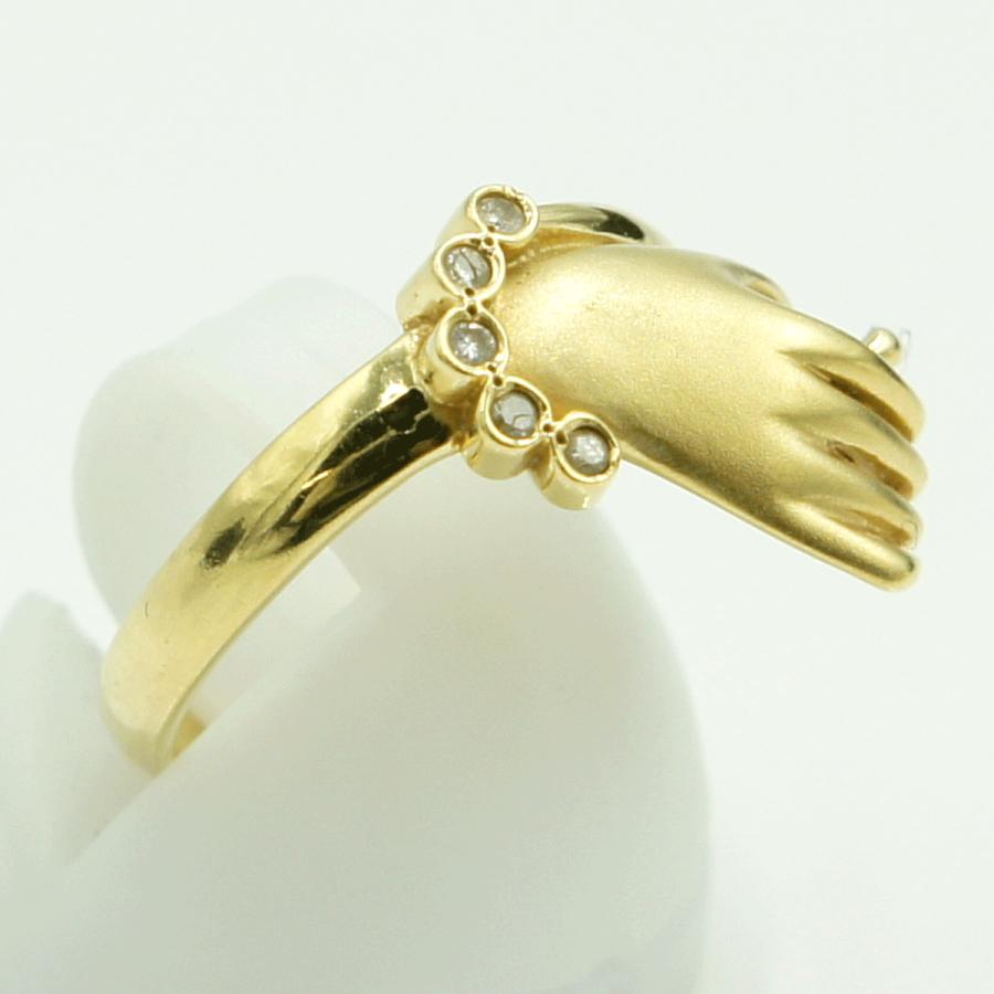 K18ルビーダイヤモンドリング　リングサイズ12号　重量4.14ｇ(石の重量含む)　レディース（中古）