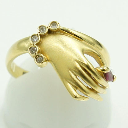 K18ルビーダイヤモンドリング　リングサイズ12号　重量4.14ｇ(石の重量含む)　レディース（中古）