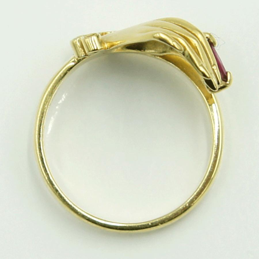 K18ルビーダイヤモンドリング　リングサイズ12号　重量4.14ｇ(石の重量含む)　レディース（中古）