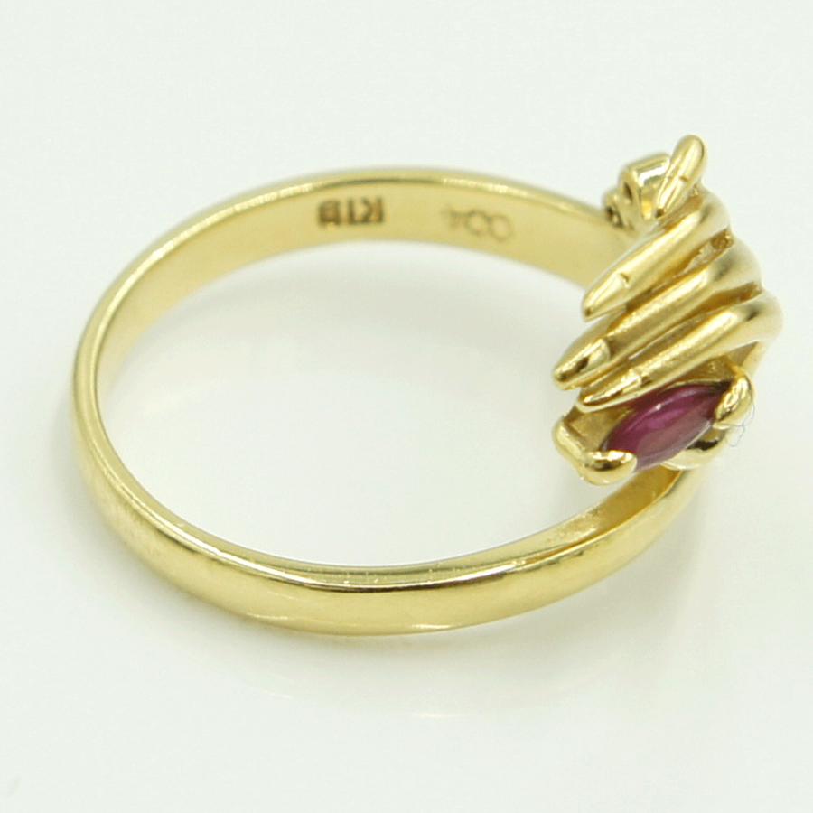 K18ルビーダイヤモンドリング　リングサイズ12号　重量4.14ｇ(石の重量含む)　レディース（中古）