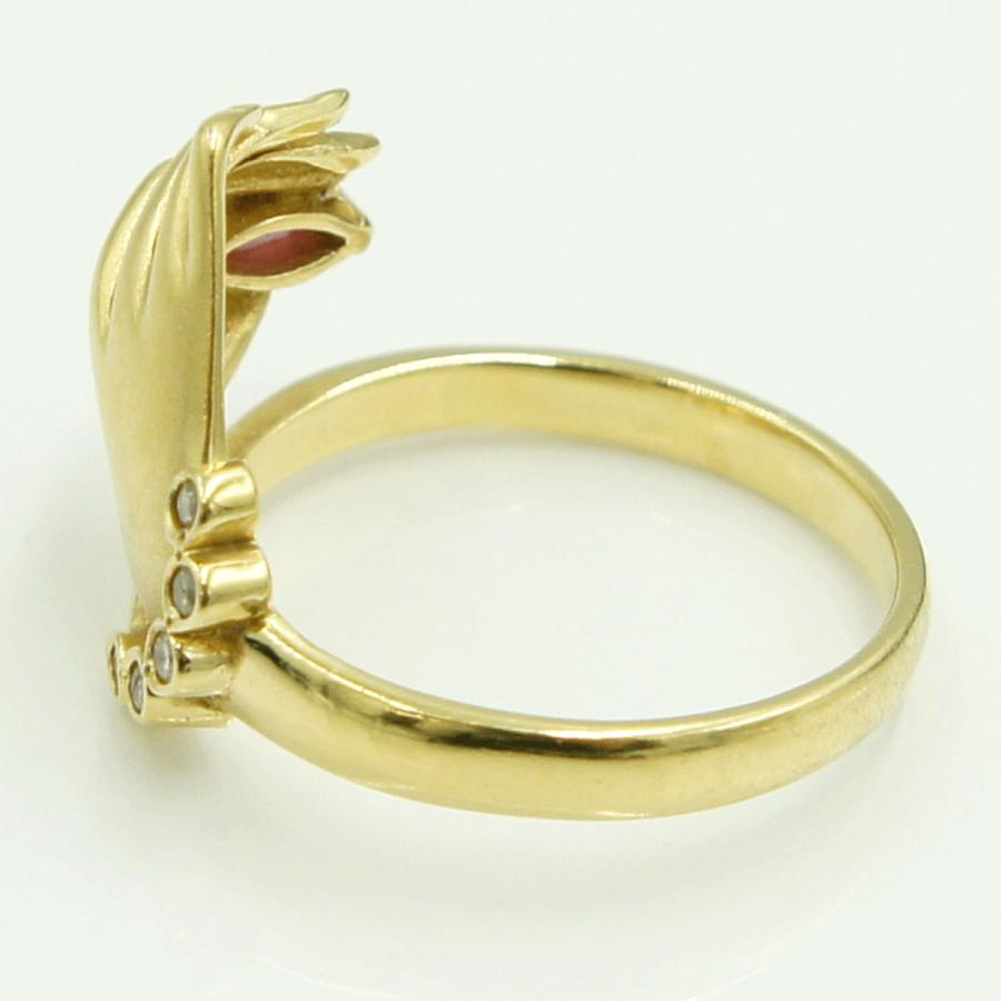 K18ルビーダイヤモンドリング　リングサイズ12号　重量4.14ｇ(石の重量含む)　レディース（中古）