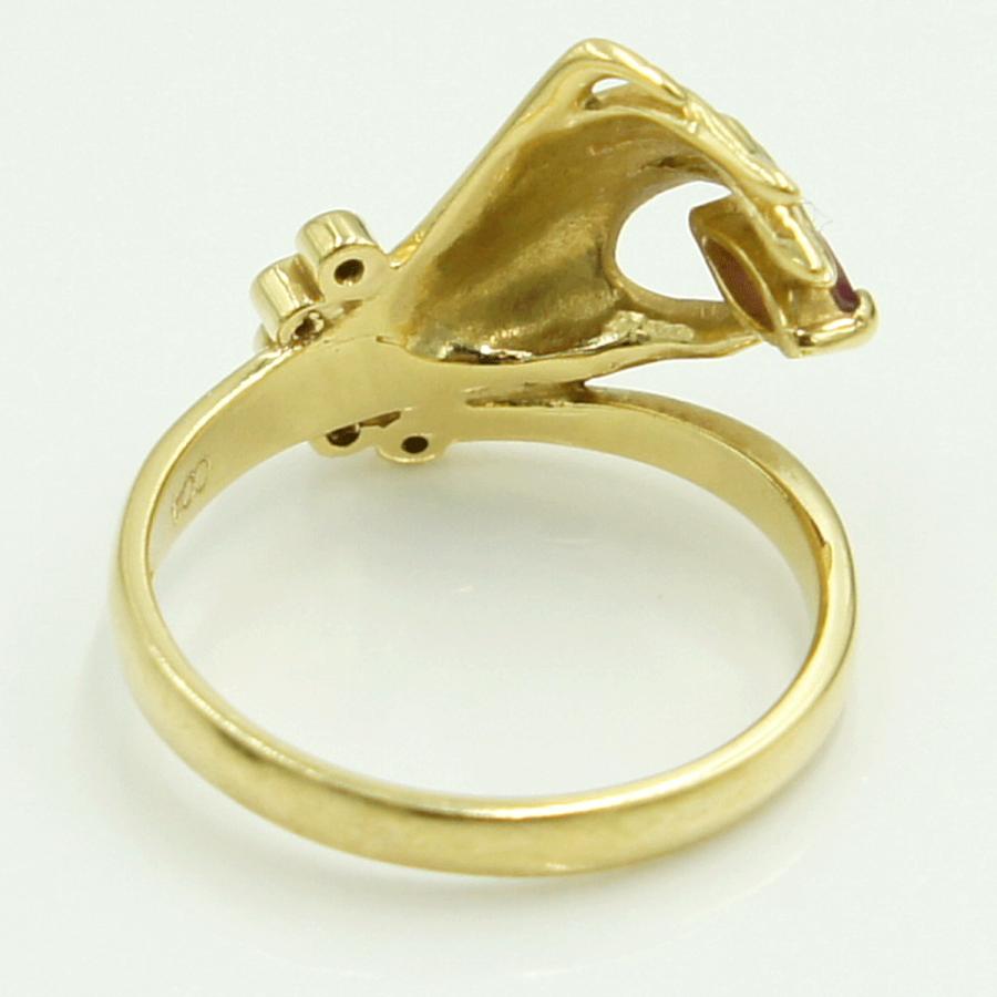 K18ルビーダイヤモンドリング　リングサイズ12号　重量4.14ｇ(石の重量含む)　レディース（中古）