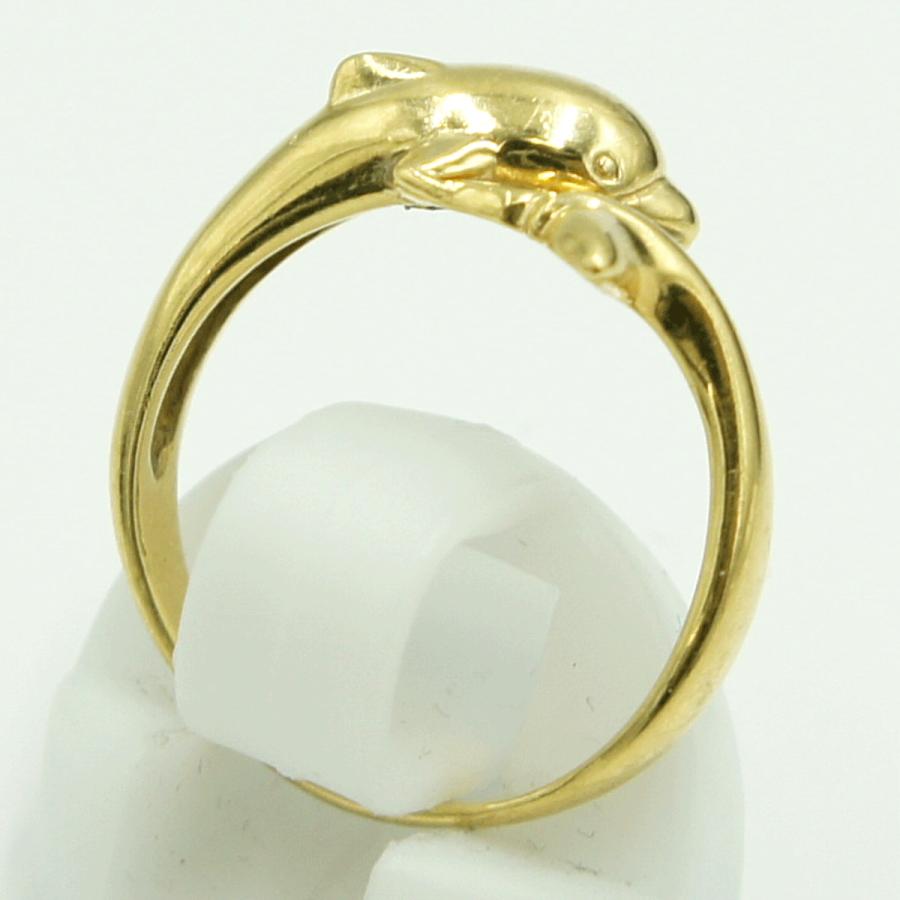 K18ファッションリング「ドルフィン」　リングサイズ12号　重量3.23ｇ　レディース（中古）