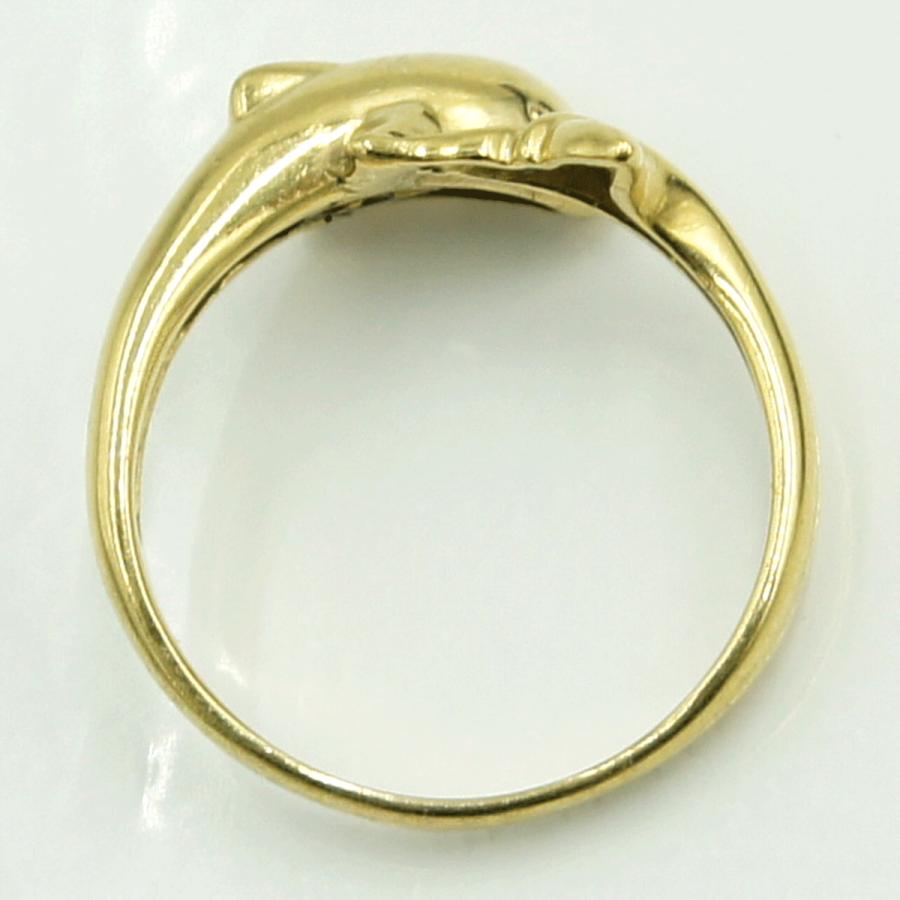 K18ファッションリング「ドルフィン」　リングサイズ12号　重量3.23ｇ　レディース（中古）