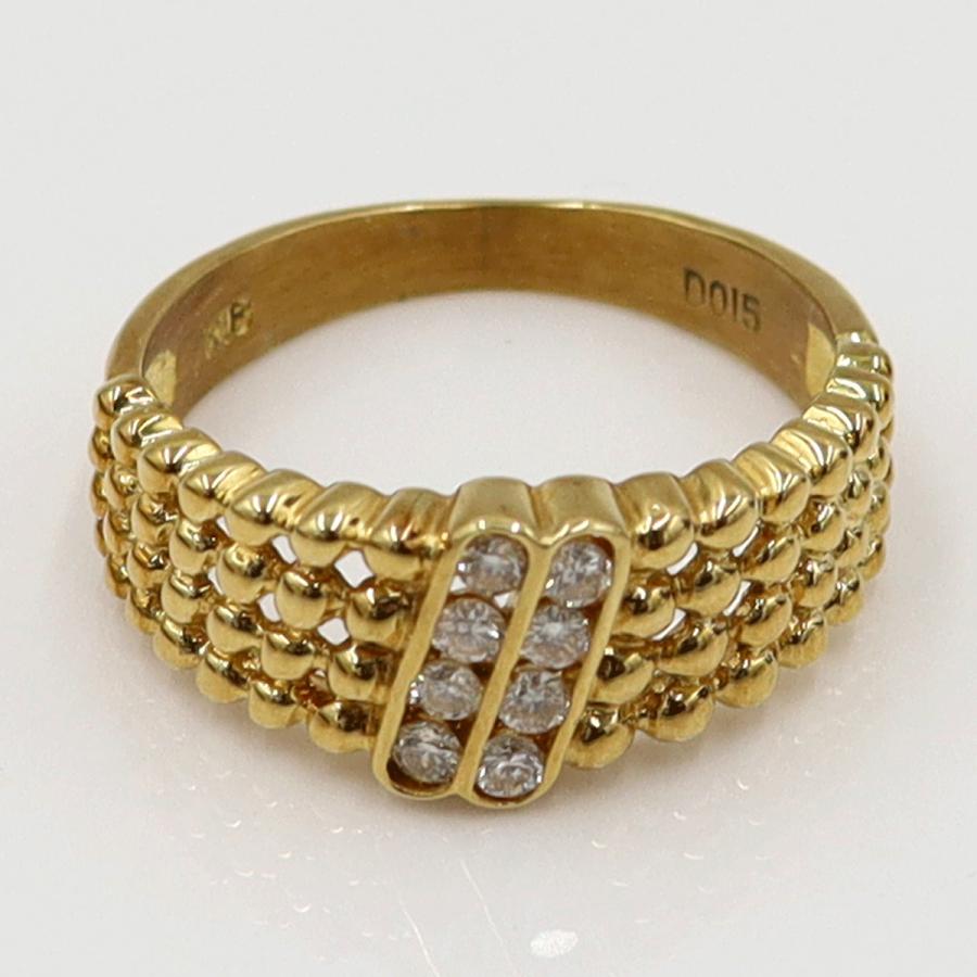 K18ダイヤモンドリング　D0.15ct　リングサイズ9号　重量3.10ｇ(石の重量含む)（中古）